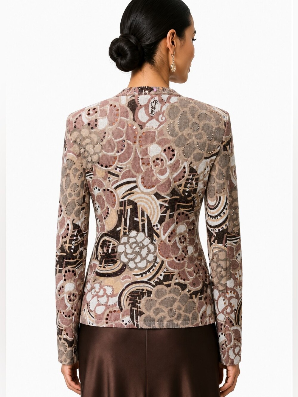 NWT St John Evening Sz 8 Metallic Knit Sequin Rhinestone Jacket Cardigan $995 - Picture 5 of 17